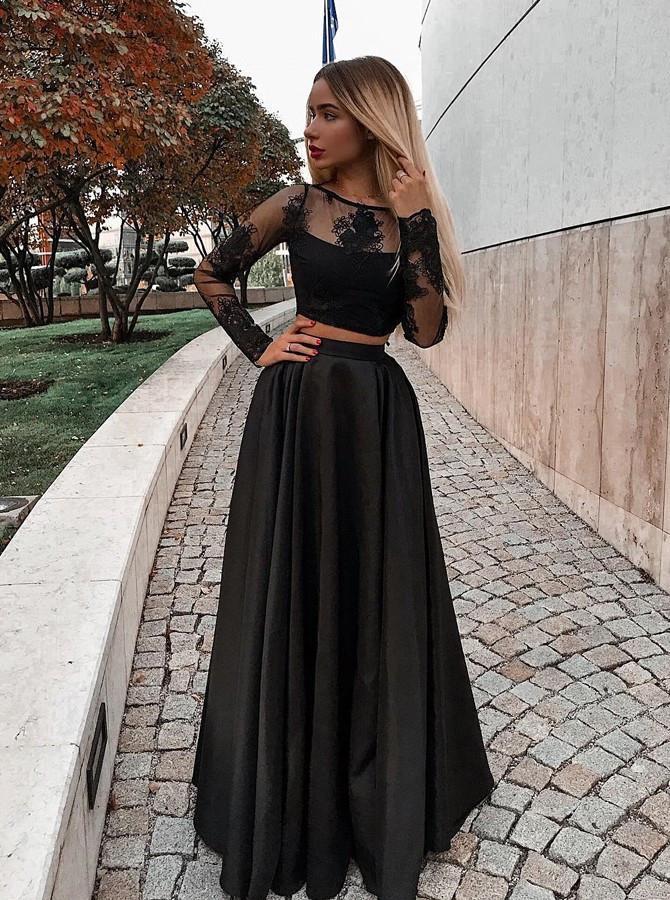black two piece dress